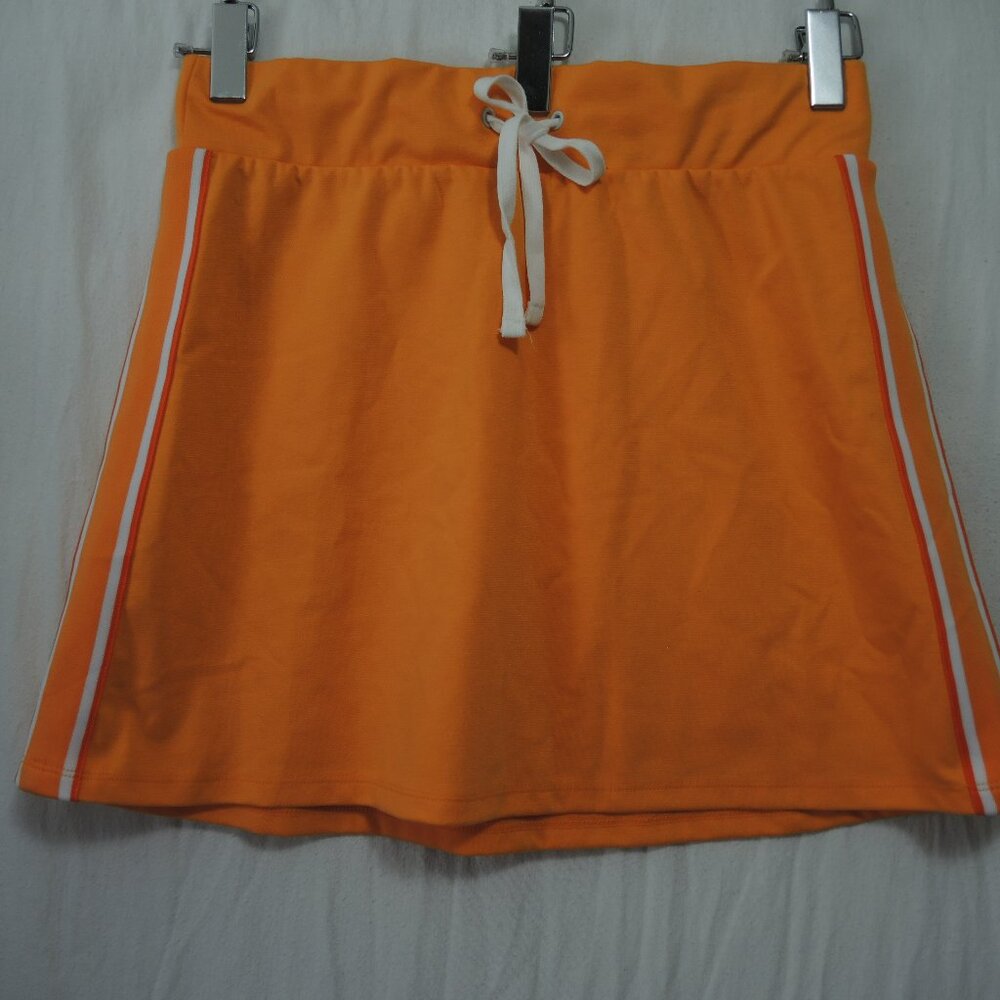 4/$25 Wild Fable Orange Tennis Skirt with White Stripes Mini Skirt Size Large